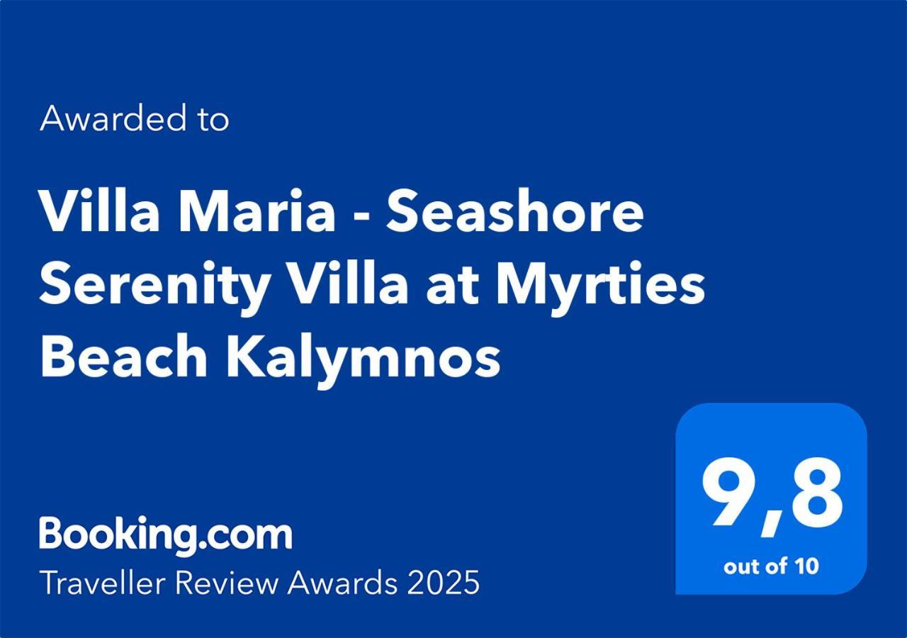 Villa Maria - Seashore Serenity Villa At Myrties Beach Kalymnos Екстериор снимка